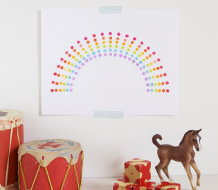 eraser stamp rainbow art | mer mag