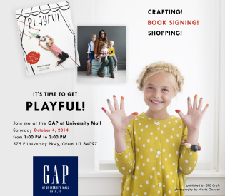 Merrilee Liddiard's GAP signing invite for her book Playful